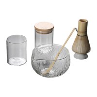 Magideal - Juego De Cuencos De Matcha De Vidrio, Taza De Té De Regalo Con Pico Vertedor Para Cocina Y Oficina