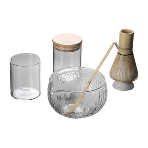 Magideal - Juego De Cuencos De Matcha De Vidrio, Taza De Té De Regalo Con Pico Vertedor Para Cocina Y Oficina