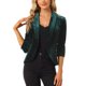 thumbnail image 1 of INSPIRE CHIC Chaquetas de terciopelo para el Día de San Valentín para mujeres Cárdigan de terciopelo de manga 3/4 con frente abierto S Verde oscuro, 1 of 6