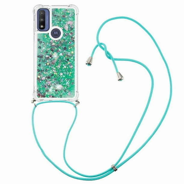 Funda FOXDOCK para Motorola Moto G Play 2023 con Cuerda Ajustable, Brillo Líquido, Protección Antigolpes y Lente – Ideal para Regalo