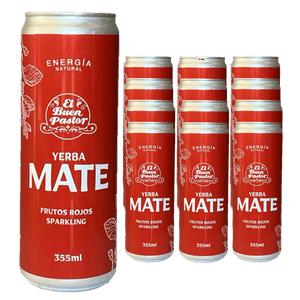 Pack X 12 Uni Bebida Energizante Natural Yerba Mate Frutos Rojos El Buen Pastor 355Ml