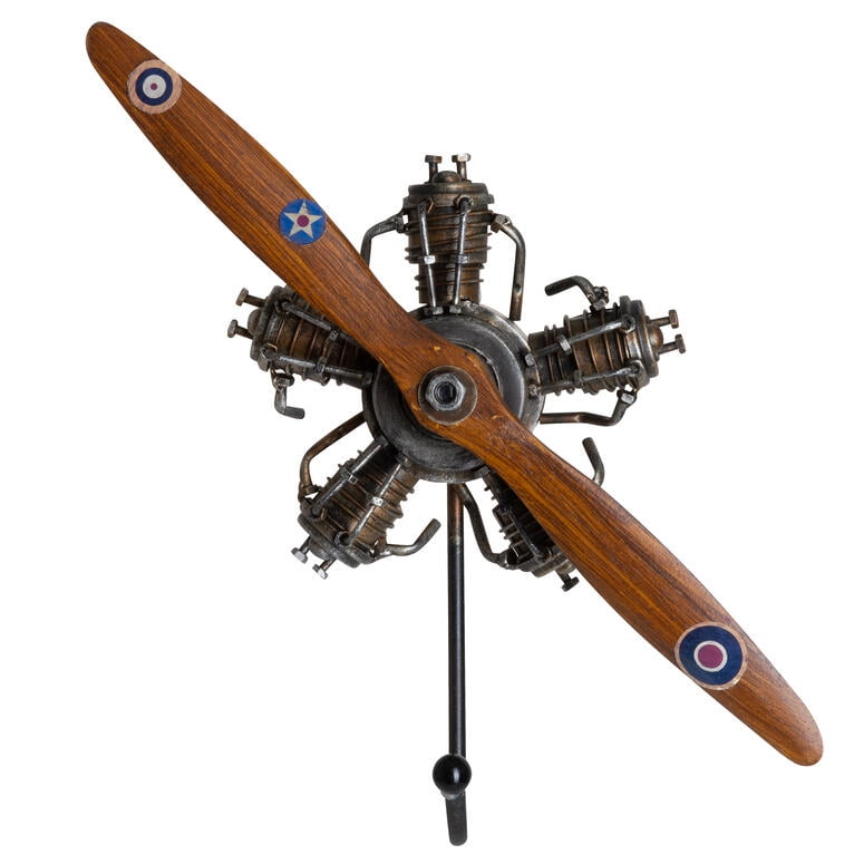 Vgo - Adorno Metal Y Madera Helice 38x16.5x9.5