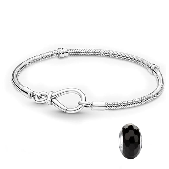 Pulsera LNQOBU de plata esterlina 925 con cadena tipo serpiente para mujer
