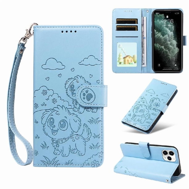 Funda Billetera FOXDOCK Compatible con iPhone 11 Pro , Diseño Perrito Tierno, Ranuras para Tarjetas y Soporte Plegable
