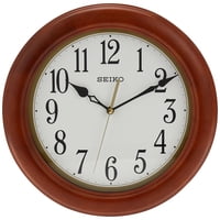 Reloj De Pared Seiko Redondo De Madera Clásico, 30 Cm, Blanco Y Marrón