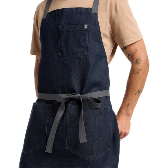 Delantal de Chef Hedley & Bennett Crossback, Bolsillos y Asa para Toalla, Jack Navy