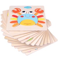 Genérico - Set 12 Piezas Rompecabezas Madera Animal Dibujos Niños Lau