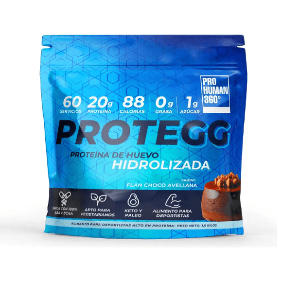 Proteina Hidrolizada De Huevo Protegg 60 sv Flan Choco Avellana