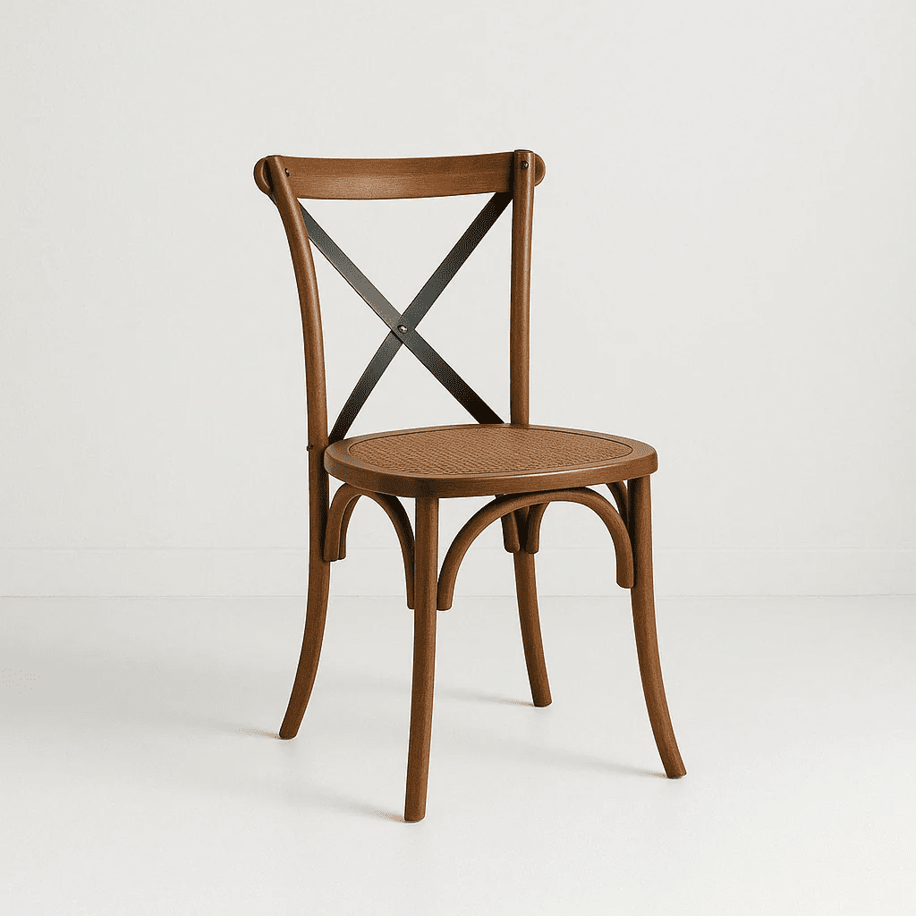 Klik Muebles - Silla Crossback Madera Rattan - Café Vintage