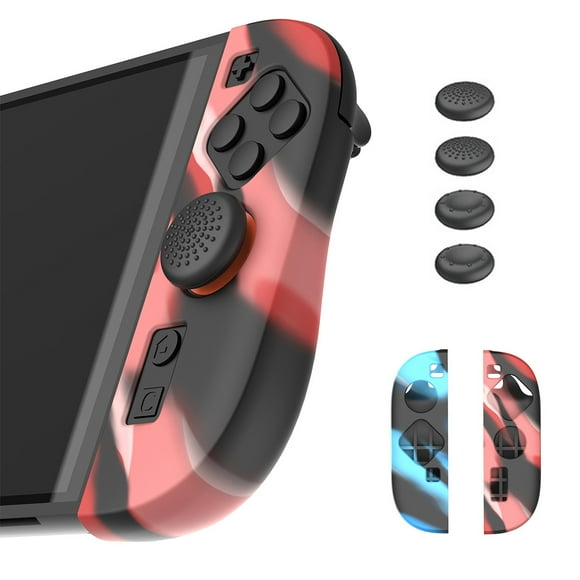 Funda protectora compatible con el mando Switch 2, tapas de silicona para los joysticks y gorro antideslizante para el joystick