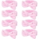 thumbnail image 1 of Diademas de spa para lavarse la cara, paquete de 8, color rosa, para el cuidado de la piel, para mujeres y niñas, de tela de rizo, con lazos bonitos., 1 of 7