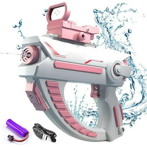 Veatool - Pistolas De Agua, Pistola De Agua Eléctrica Recargable Water Gun Adecuado Para Niños Y Adultos Playa Piscina Agua Juguete Divertido (Rosa)