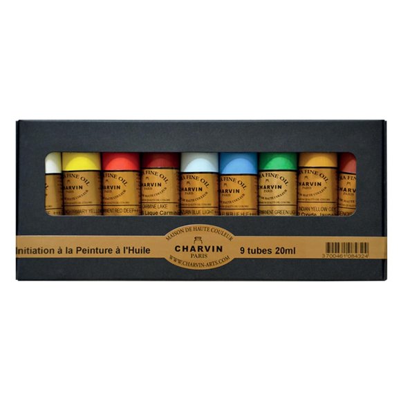 Juego Bonjour de 9 tubos de 20 ml de pintura al óleo Charvin Extra Fine