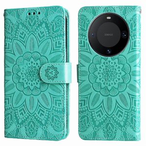 Funda Tipo Cartera Foxdock Para Huawei Mate 60 , Diseño Girasol En Relieve, Cuero Pu, Cierre Magnético, Soporte Y Tarjetero
