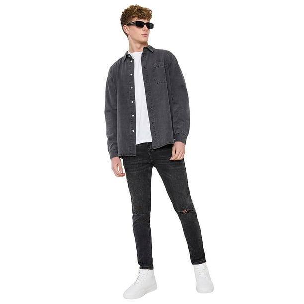 Jeans Hombre Super Skinny Fit Negro Corona