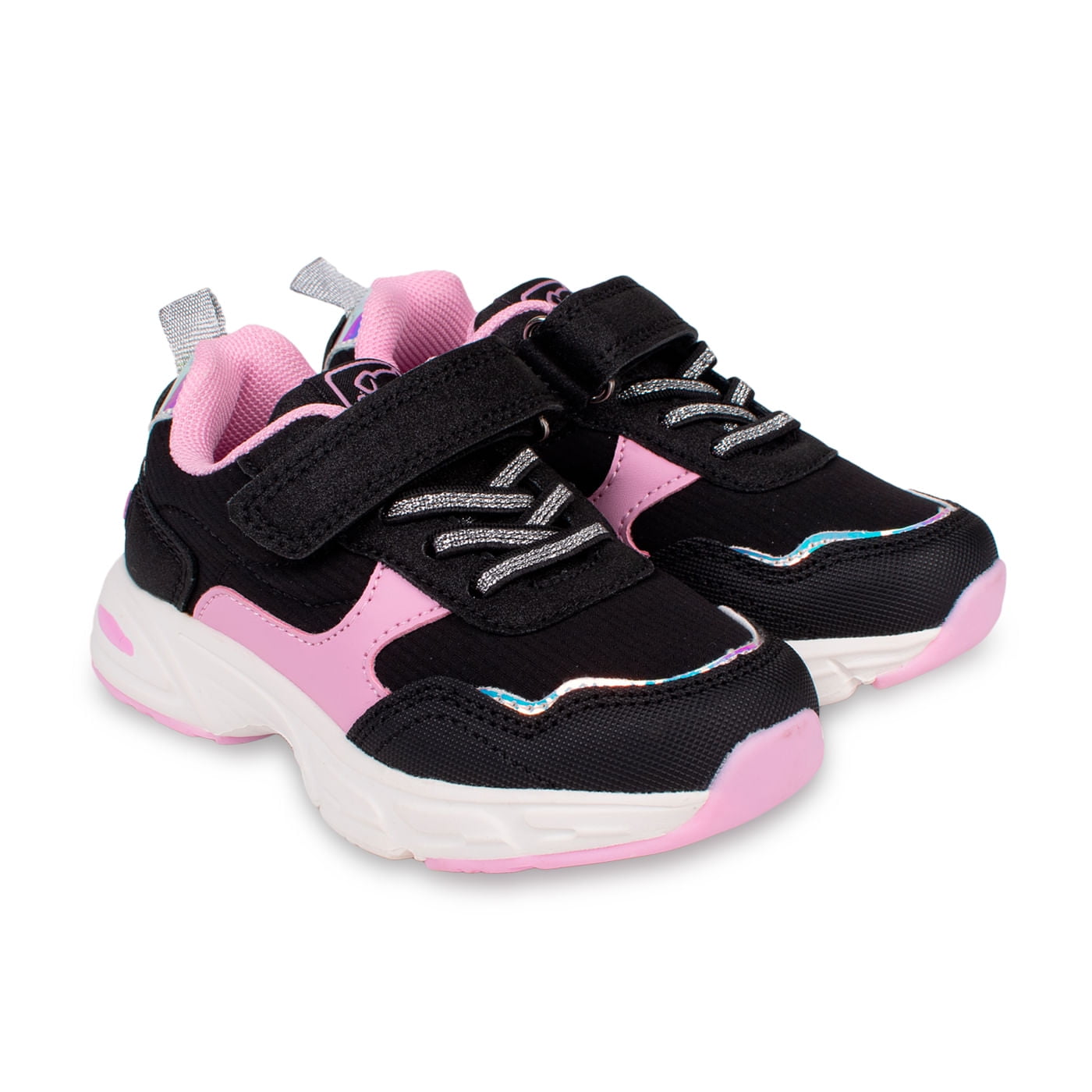 Pillin - Zapatilla Bebé Niña Urbana Con Velcro Negro