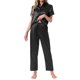 thumbnail image 2 of INSPIRE CHIC Conjunto de Pijama de Satén para Mujer Camisa de Manga Corta con Botones y Pantalones 2 Piezas Conjunto de Ropa de Casa L Negro, 2 of 6
