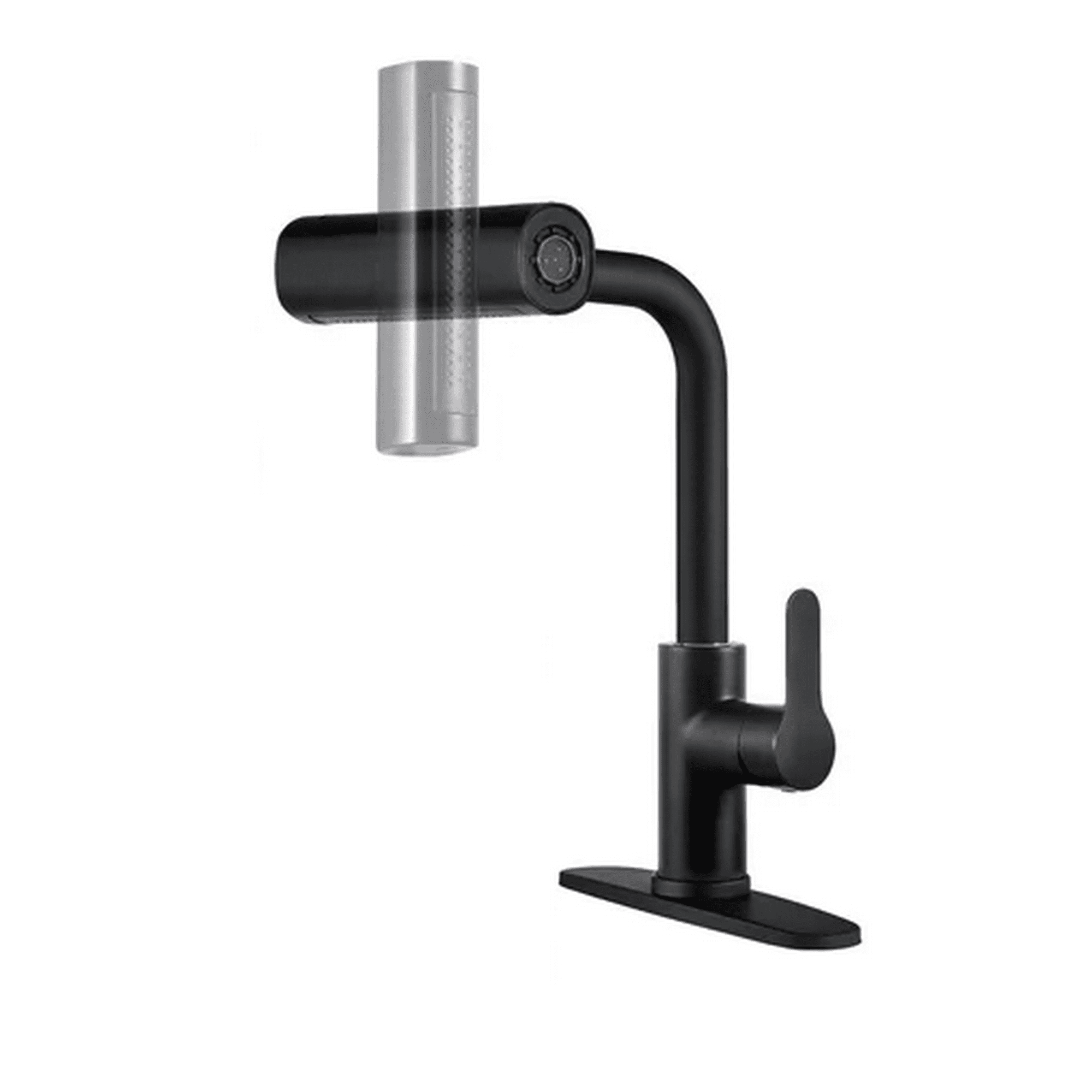 Genérico - Llave Cocina Grifo Multifunción 4 Modos Dosificación De Agua Acabado Mate Color Negro