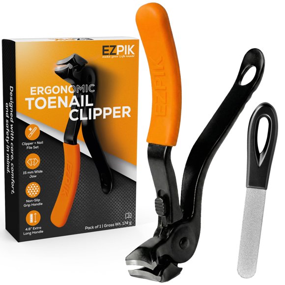 Cortaúñas EZPIK de Acero Inoxidable con Mango Largo de 12 cm