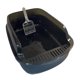 thumbnail image 3 of Caja De Arena Abierta, Contenedor Para Gatitos, Bandeja Ranurada Resistente, Bandeja De Arena Para Tamizar, Color Negro, 3 of 5