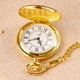 thumbnail image 5 of Reloj de bolsillo Alwesam de cuarzo liso dorado con cadena de 37 cm, 5 of 7