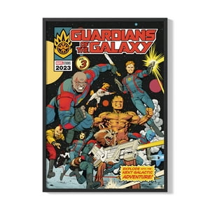 Creango - Cuadro Poster Enmarcado Guardianes De La Galaxia Comic Decorativo