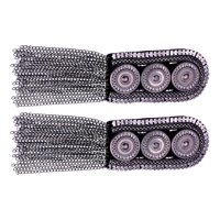 Magideal - 2 Uds Borla Charretera Vintage Disfraz Europeo Hombrera Broches Insignia Para Formal Fiestas Acción De Gracias , Negro 88 Cm