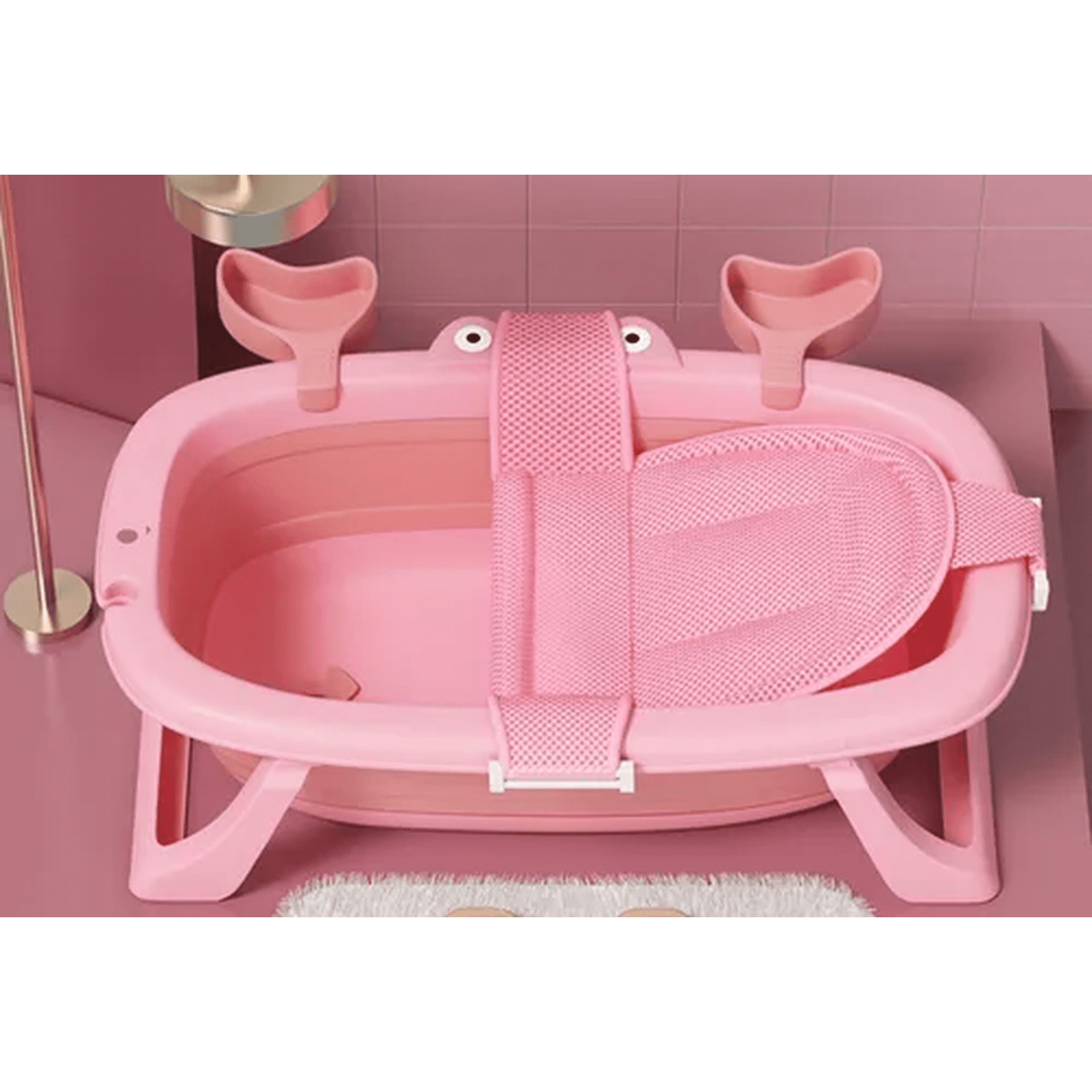 Genérico - Tina Cangrejo Plegable Con Malla Reforzada, Color Rosado