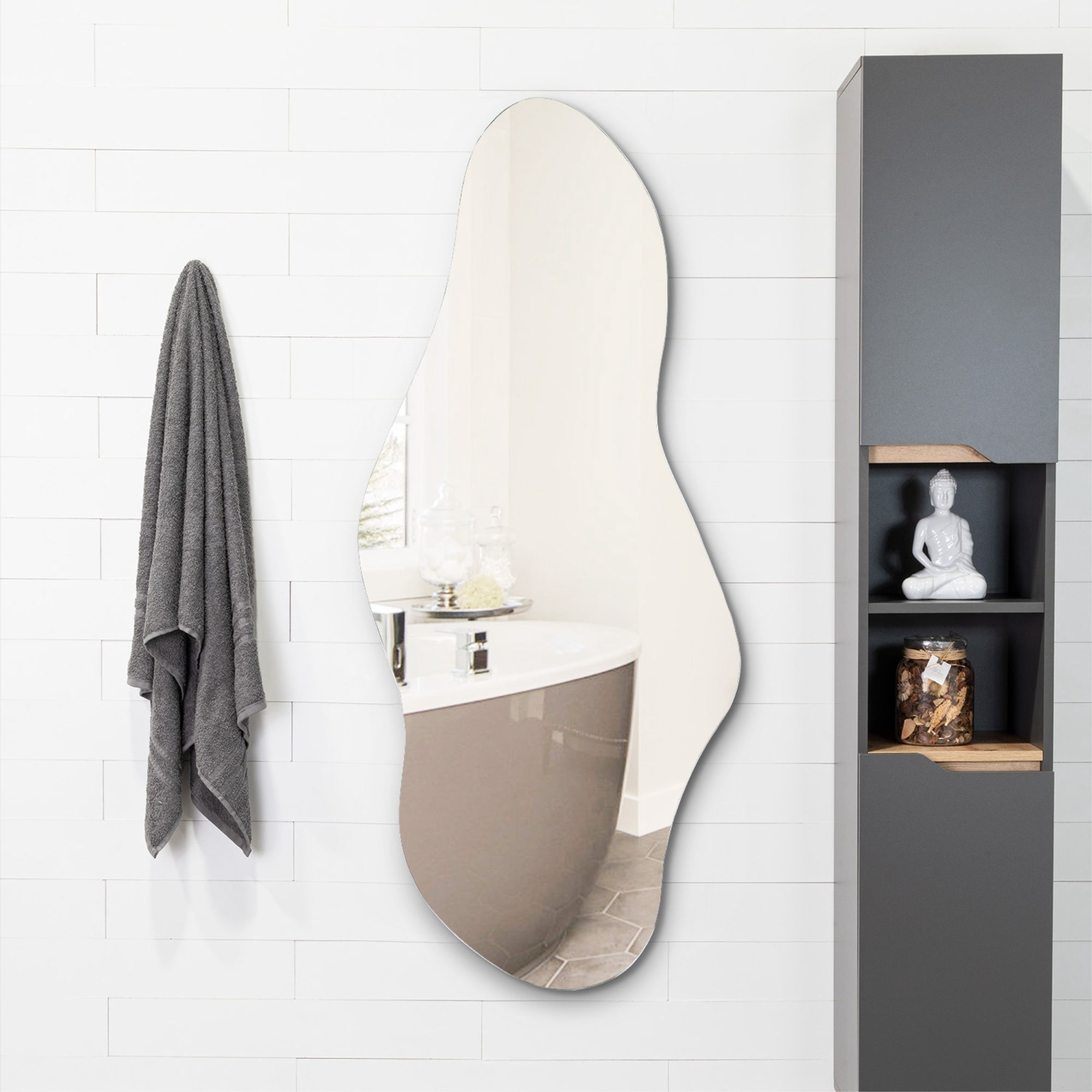 Tuhome - Espejo Aries Irregular Cuerpo Completo 150x65 Cm