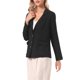 thumbnail image 4 of INSPIRE CHIC Blazer Casual para Mujer de Lino con Cuello con Solapa de Manga Larga Chaqueta Ligera de Negocios Casual Talla L Negro, 4 of 6