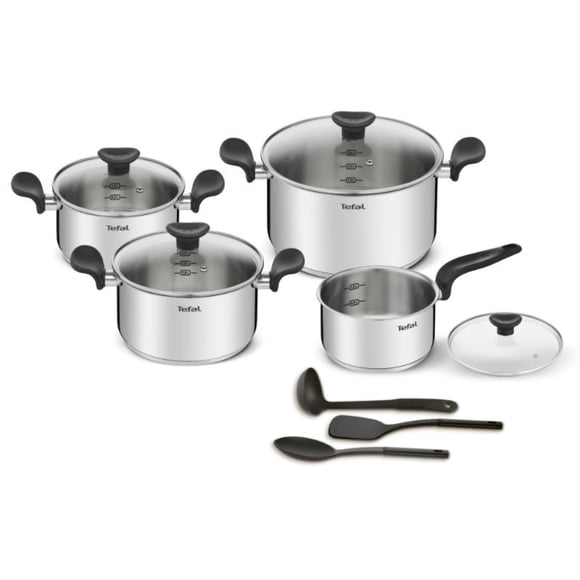 Batería de Cocina 11 Piezas E308Sb74 Acero Inoxidable Plateado