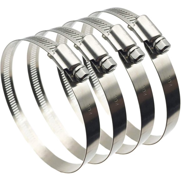 Abrazadera de manguera EesTeck 10 cm 304 acero inoxidable - paquete de 4