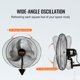 thumbnail image 4 of Ventilador de Pared VEVOR 20" Paquete de 2 Oscilante con 3 Velocidades, 4 of 9