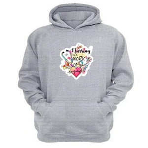 Genérico - Polerón Canguro Enfermera Gris Claro Talla M Unisex