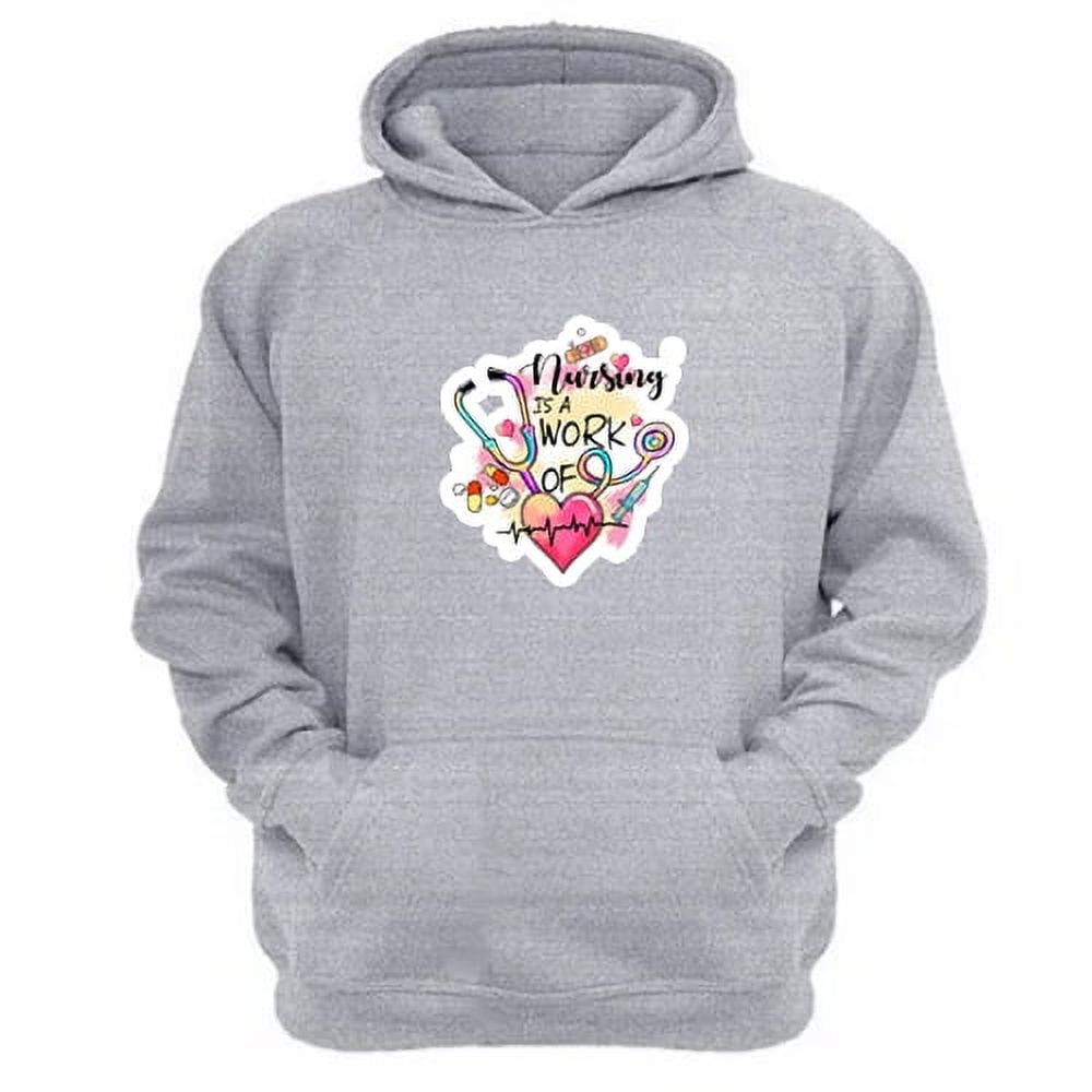 Genérico - Polerón Canguro Enfermera Gris Claro Talla Xl Unisex