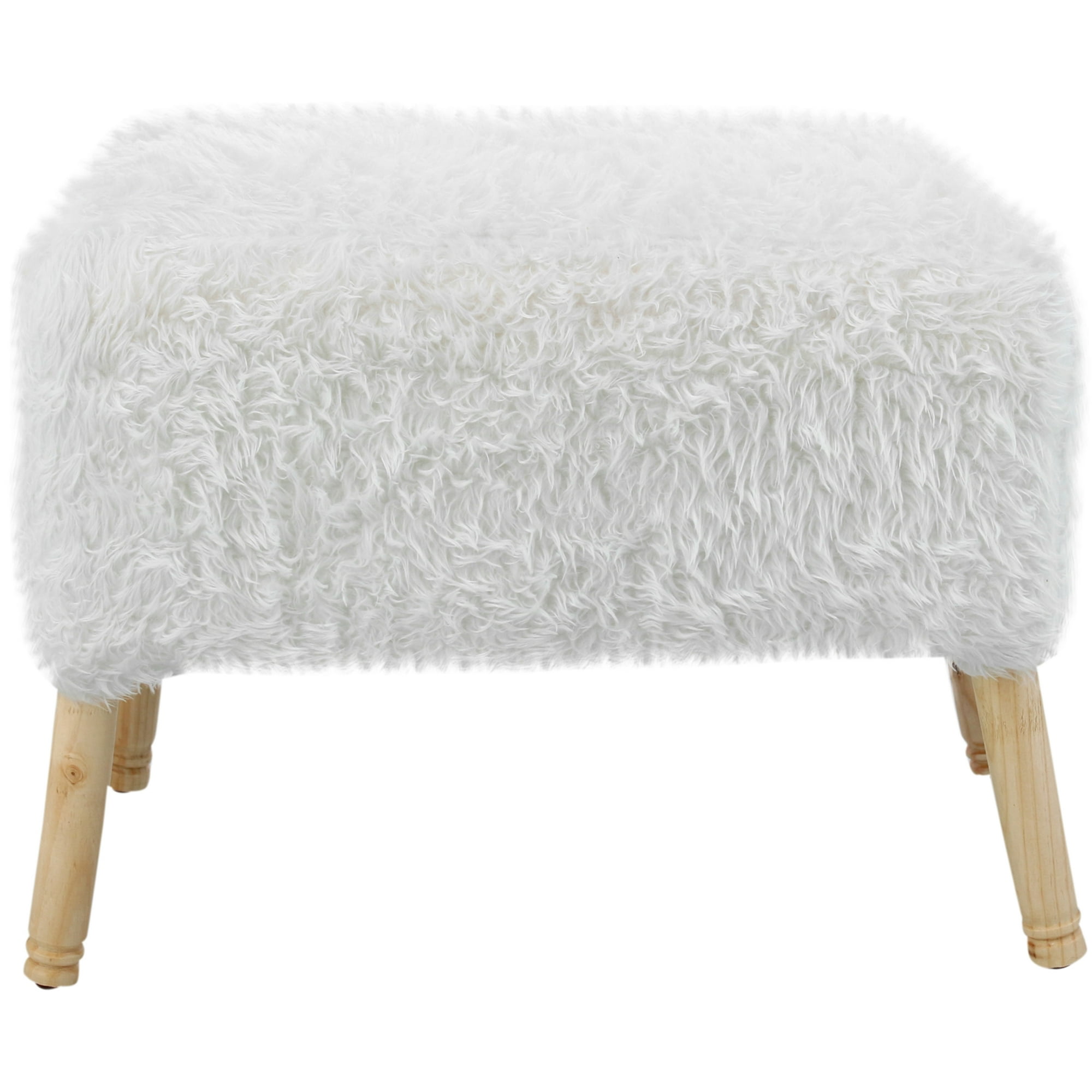 Máxima Design - Pouf Petrum Isidora Blanco Piel Sintética 62x42x42 Cm