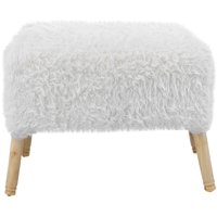 Máxima Design - Pouf Petrum Isidora Blanco Piel Sintética 62X42X42 Cm