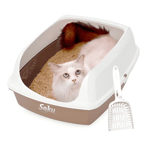 Genérico - Arenero Gato Extension Anti Derrame Pala Caja Extra Grande Color Café