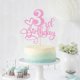 thumbnail image 5 of Adorno para pastel Naicaek 3er cumpleaños rosa con brillo, 5 of 6