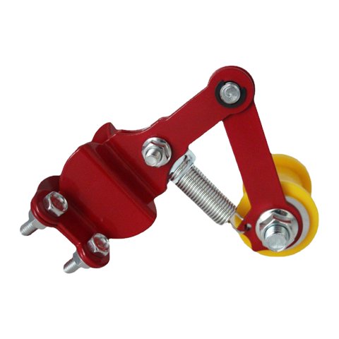 Magideal - Tensor De Cadena Para Motocicleta, Ajustador De Cadena De Fácil Instalación, Perno De Metal Universal, Ajustador Automático En Rodillo Para Motocross Rojo