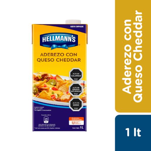 Aderezo Queso Cheddar 1L Hellmanns