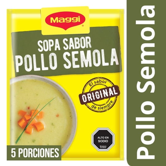 Sopa Sabor Pollo Con Sémola (5 Porciones) Sobre 68 g Maggi