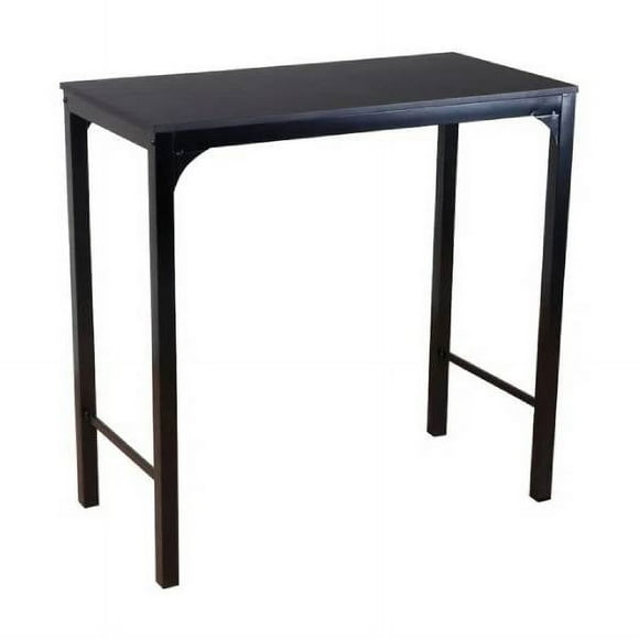 Mesa de Bar Rectangular Moderna Negra MDF con Estructura de Acero