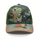 thumbnail image 1 of Cartoon Dinosaur & Letter Graphic Cute Baseball Cap For Toddler Kids Outdoor Traveling, 1 of 3