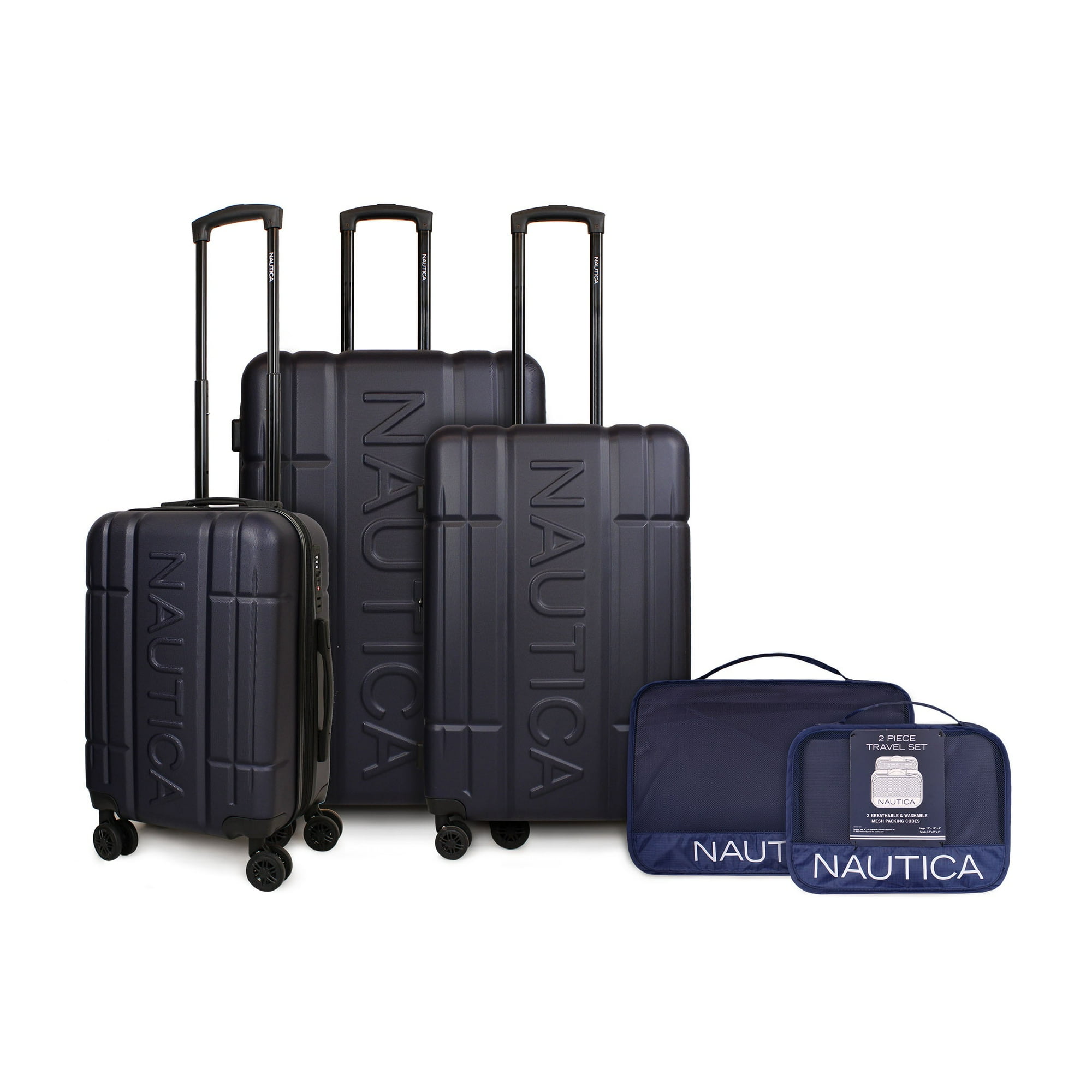 Nautica - Set 3 Maletas S+m+l Amsterdam Azul + Organizador De Viaje 2 Pzas. Azul