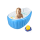 thumbnail image 2 of Bañera inflable plegable para bebés con bomba de aire, celeste, 2 of 3