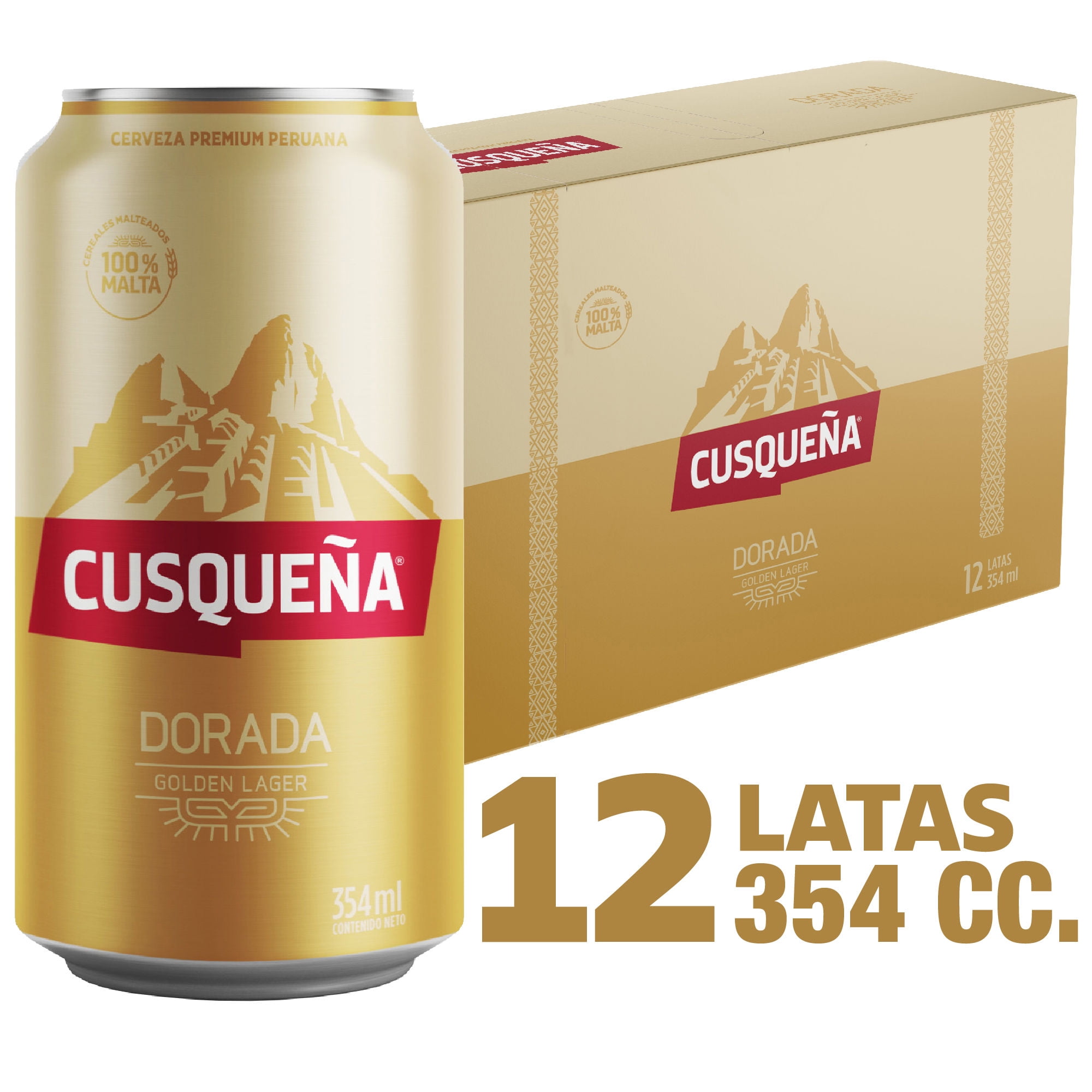 Cerveza Golden Lager Latas Pack 12 Un x 354 ml c/u Cusqueña