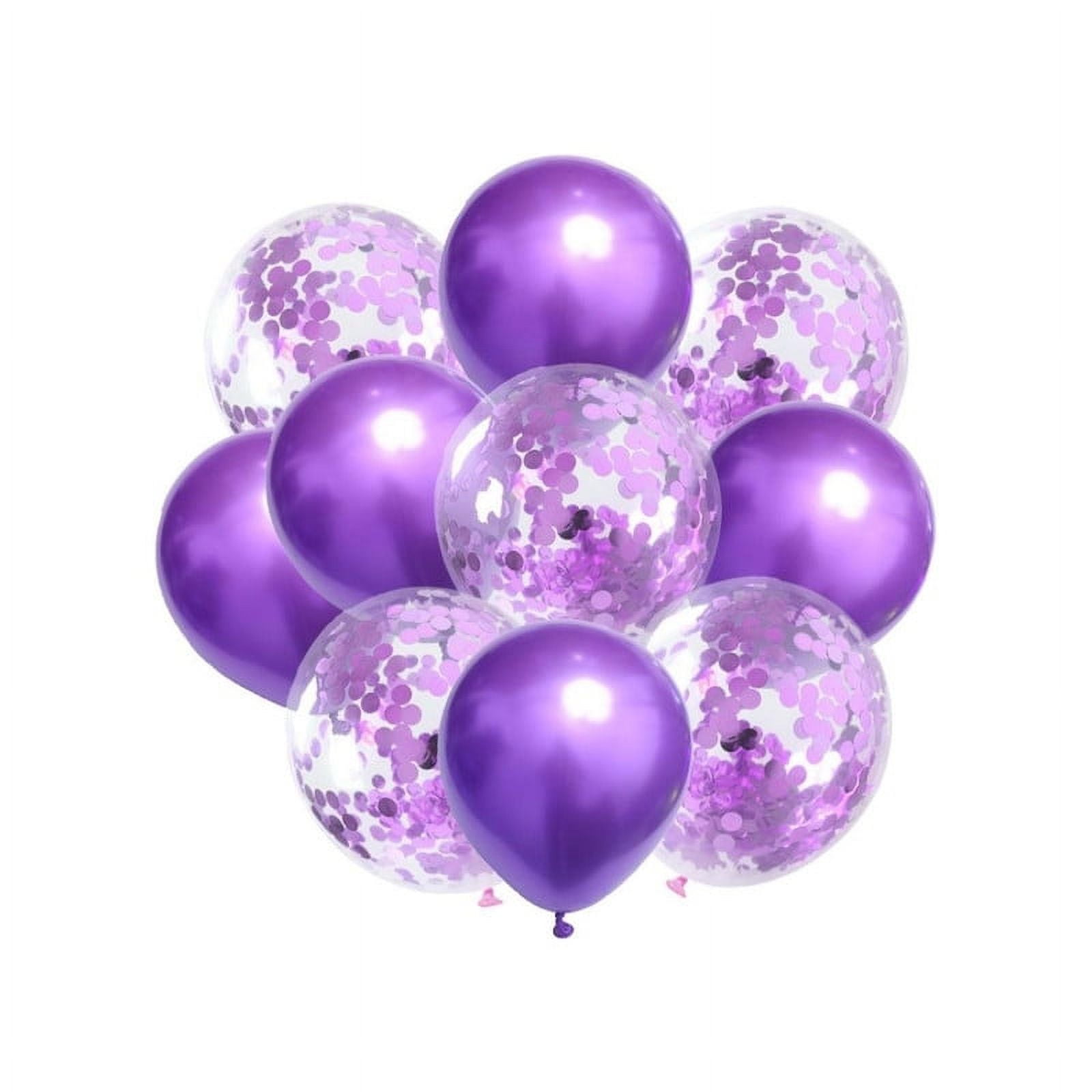 Babyluna - Set De 12 Globos Premium Para Fiestas Y Un Inflador Manual, Morado