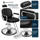 thumbnail image 3 of Sillon Barbero Silla Barberia  Sistema Hidráulico Nanofort Giro 360 Grados Negro, 3 of 8