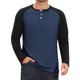 thumbnail image 1 of INSPIRE CHIC Camisetas Henley de Hombre con Mangas Raglán de Manga Larga Botón Camiseta de Béisbol S Azul Marino, 1 of 6